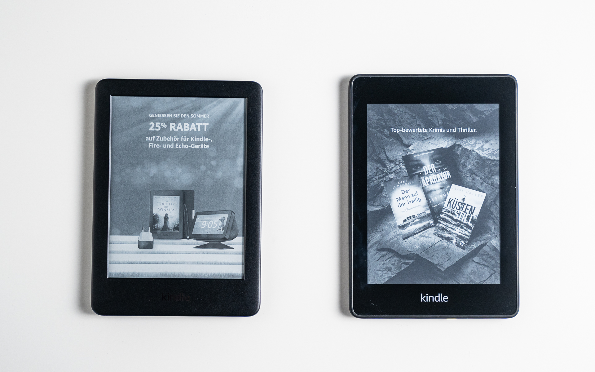 Amazon Kindle vs Paperwhite comparison