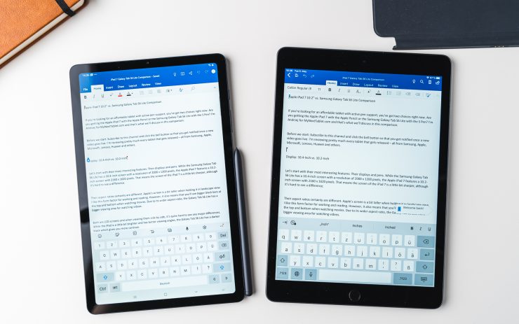 iPad 7 VS Samsung Galaxy Tab S6 Lite Word