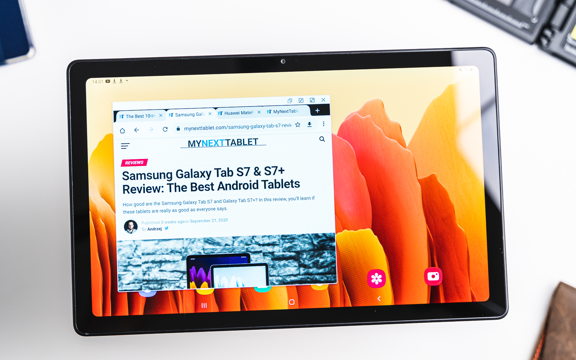 Samsung Galaxy Tab A7 popup view