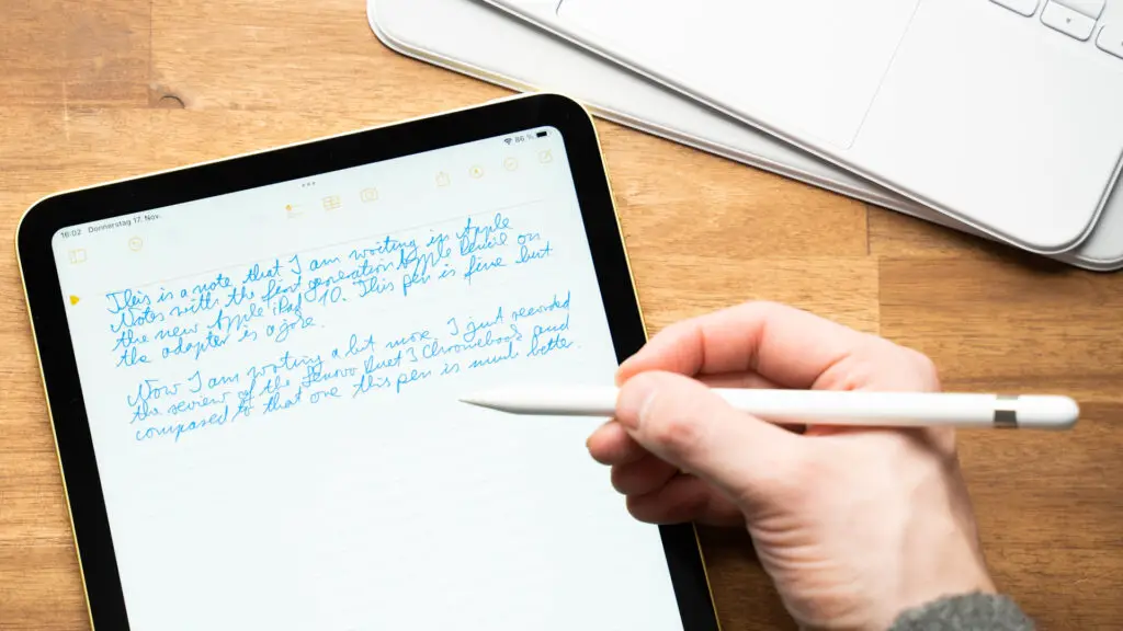 Apple iPad 10 con Notas