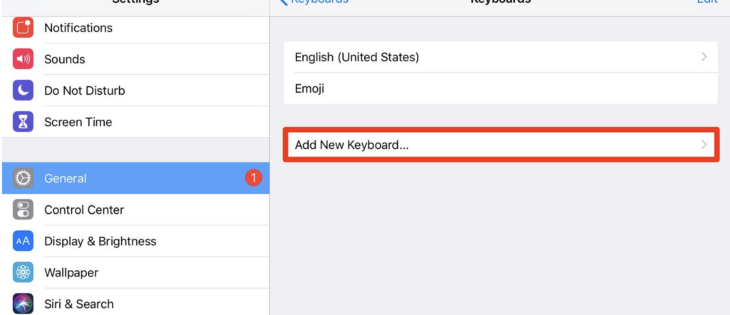 add third-party keyboard to iPad