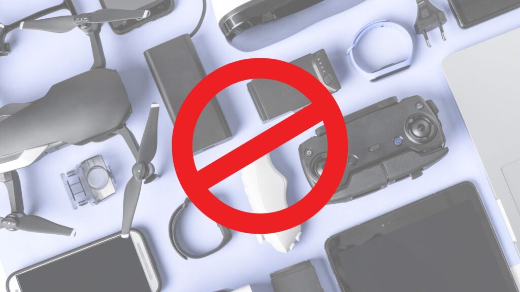 restricted electronics on airplane
