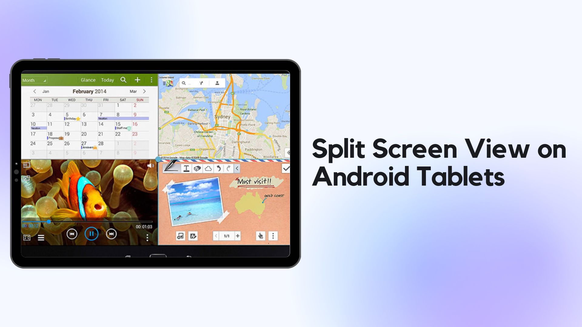 How to use split screen view on Android tablets
