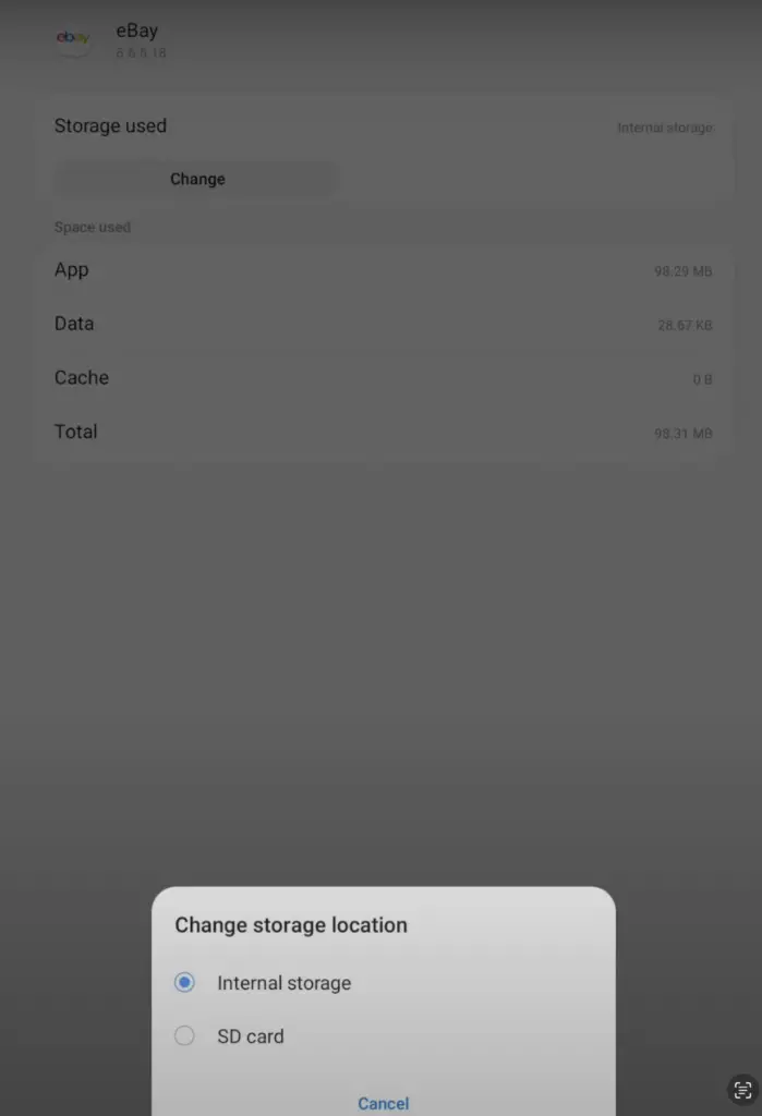 mover la aplicación a una tarjeta SD en una tableta Android